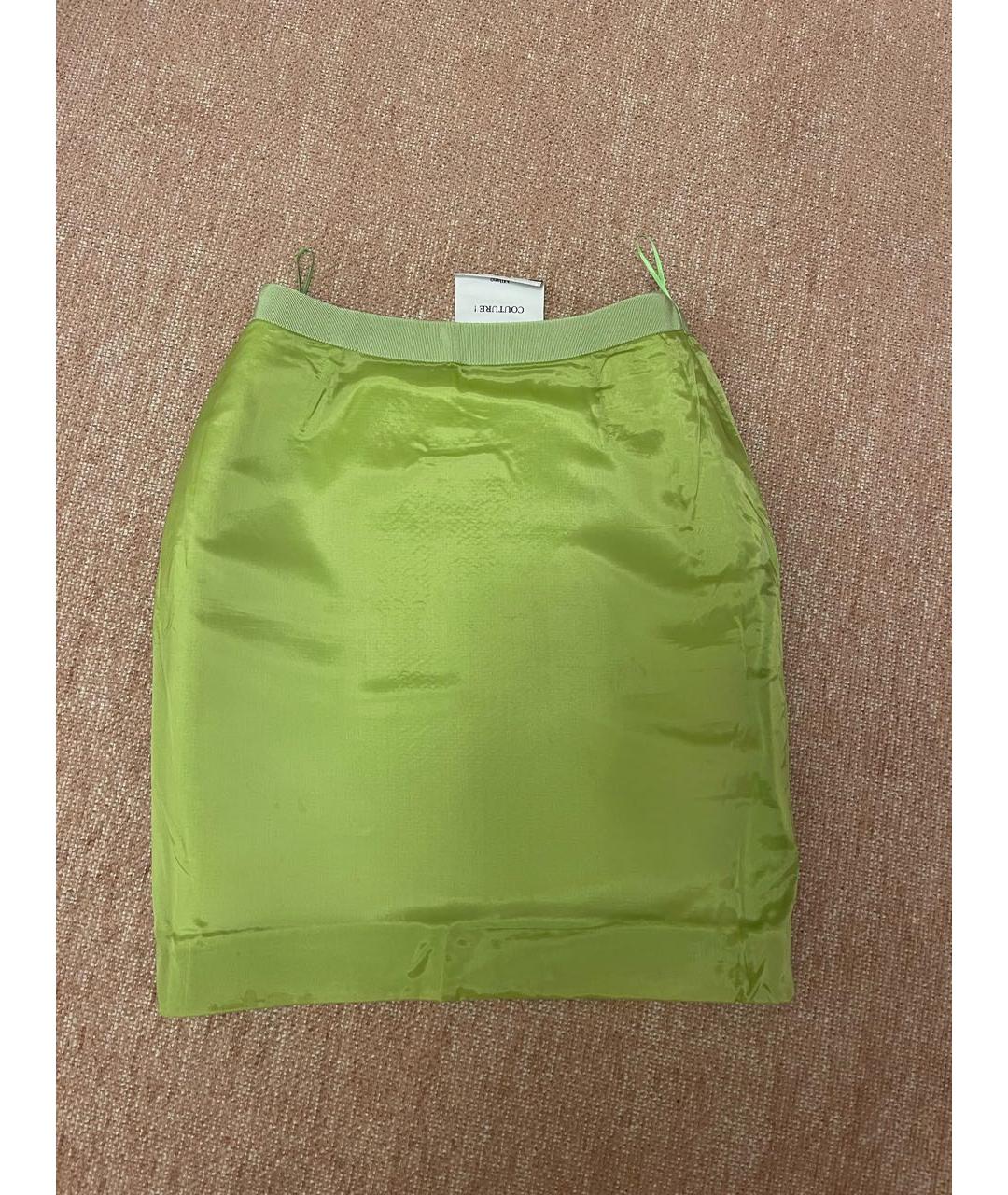 MOSCHINO Зеленая шерстяная юбка мини, фото 4