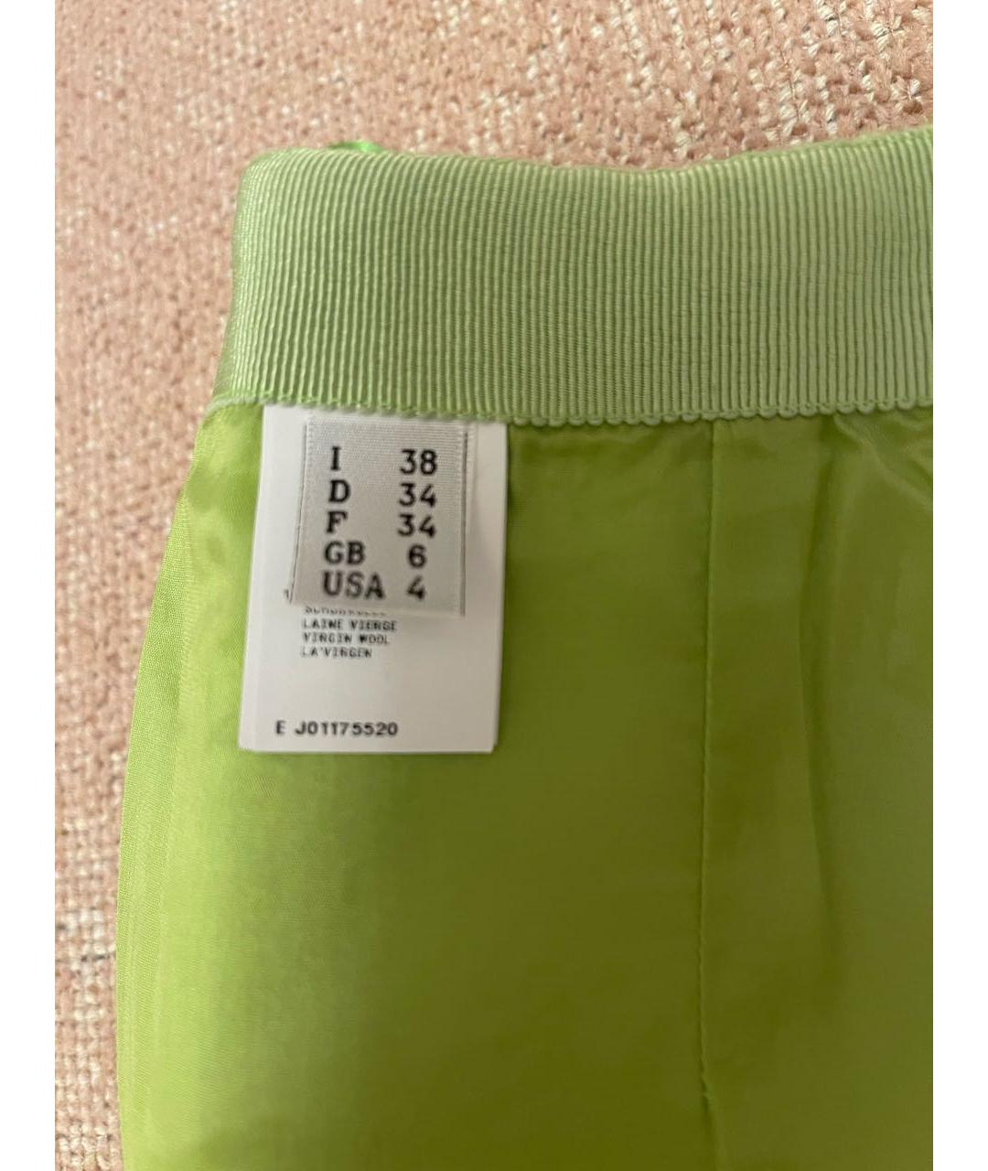 MOSCHINO Зеленая шерстяная юбка мини, фото 5