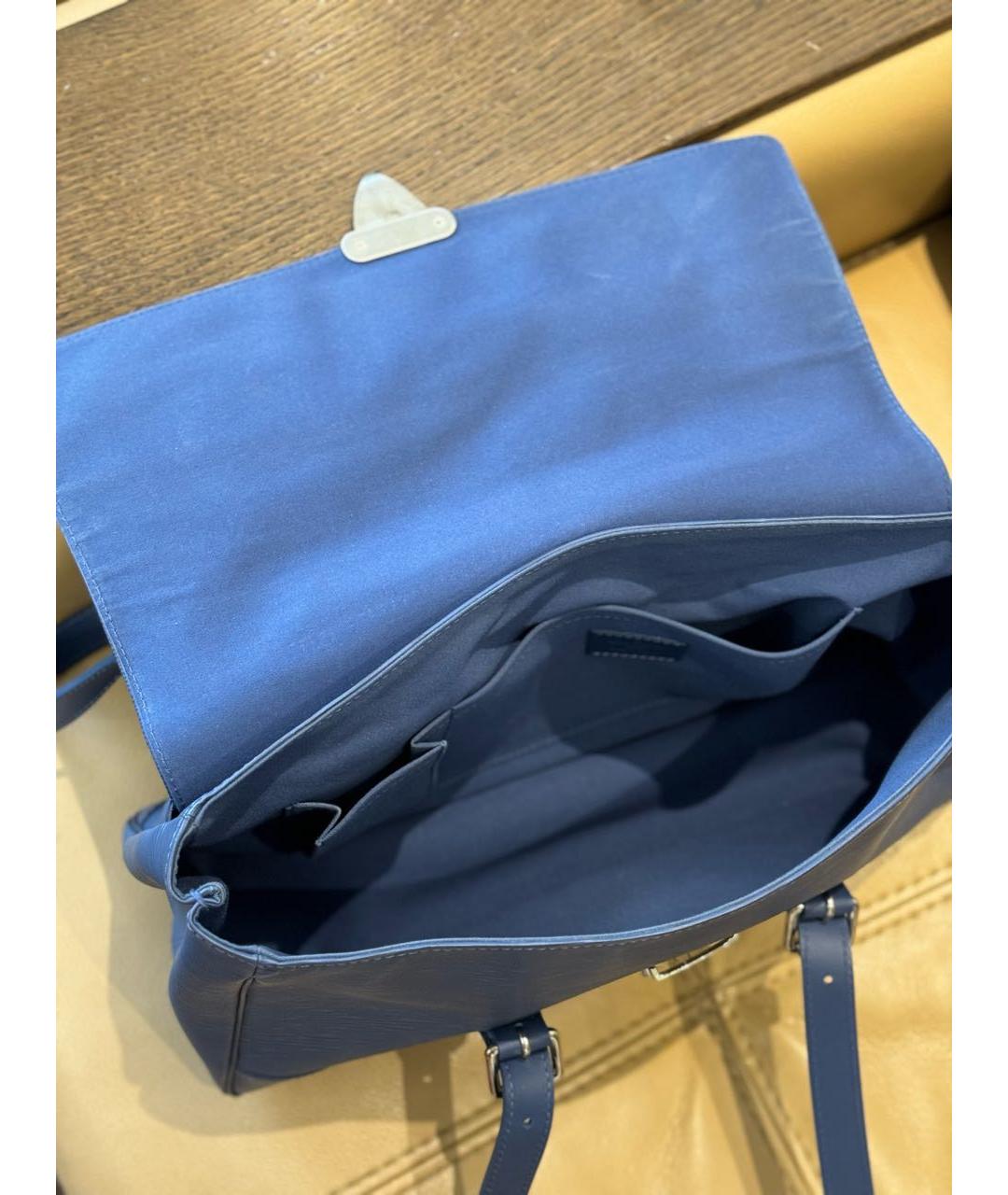 LOUIS VUITTON PRE-OWNED Синяя кожаная сумка через плечо, фото 4