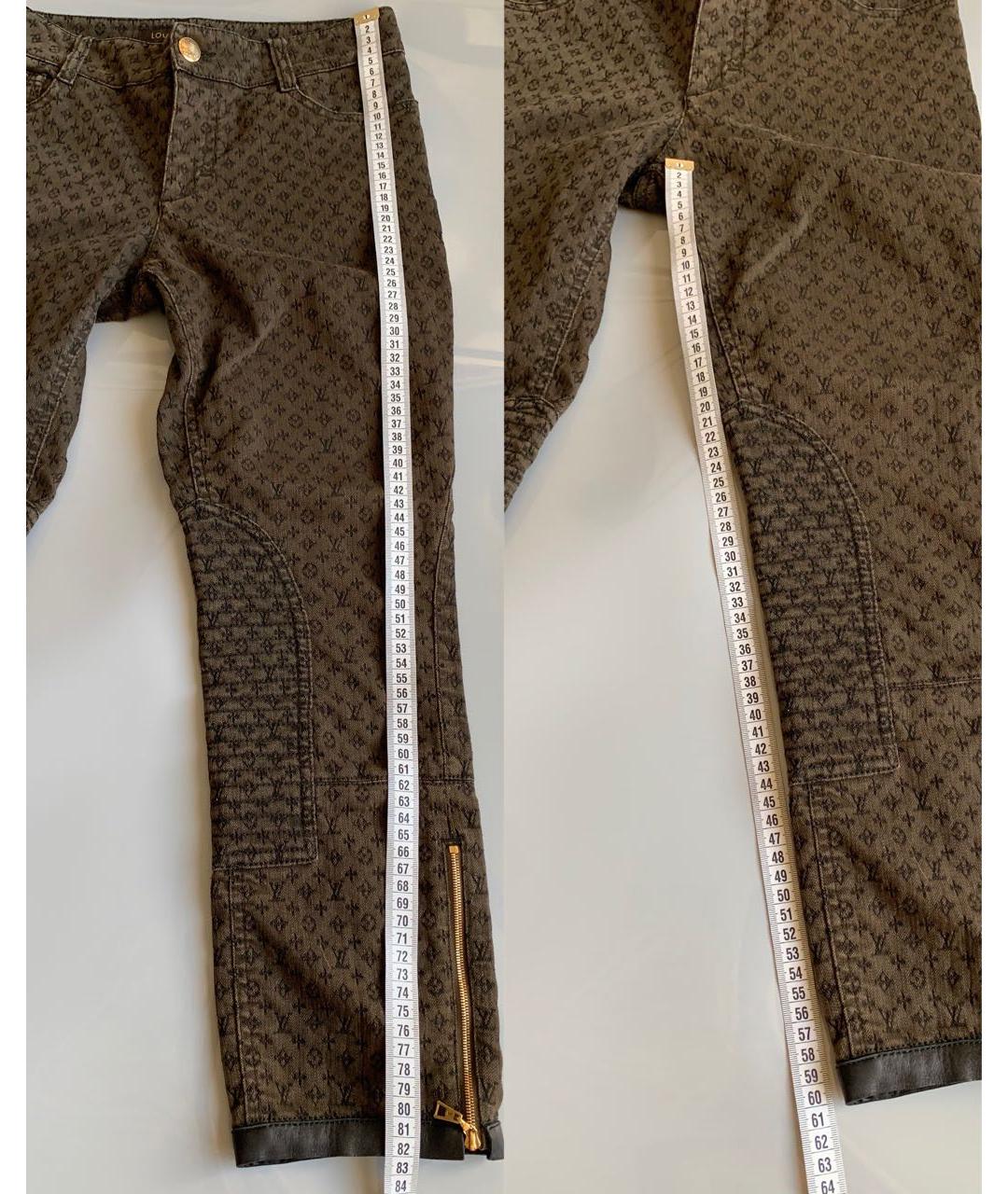 LOUIS VUITTON PRE-OWNED Хаки брюки узкие, фото 8