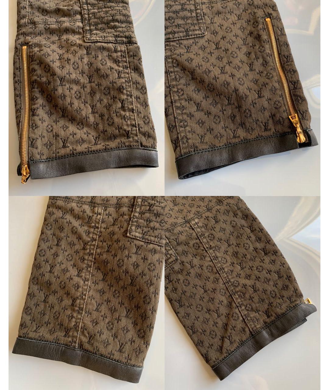 LOUIS VUITTON PRE-OWNED Хаки брюки узкие, фото 5
