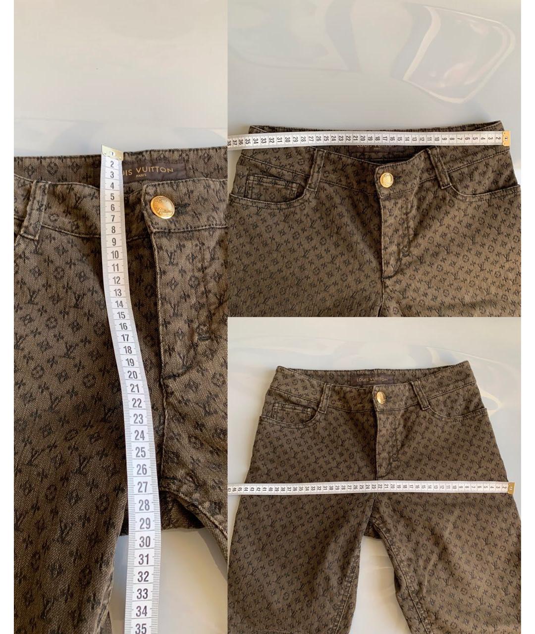 LOUIS VUITTON PRE-OWNED Хаки брюки узкие, фото 7