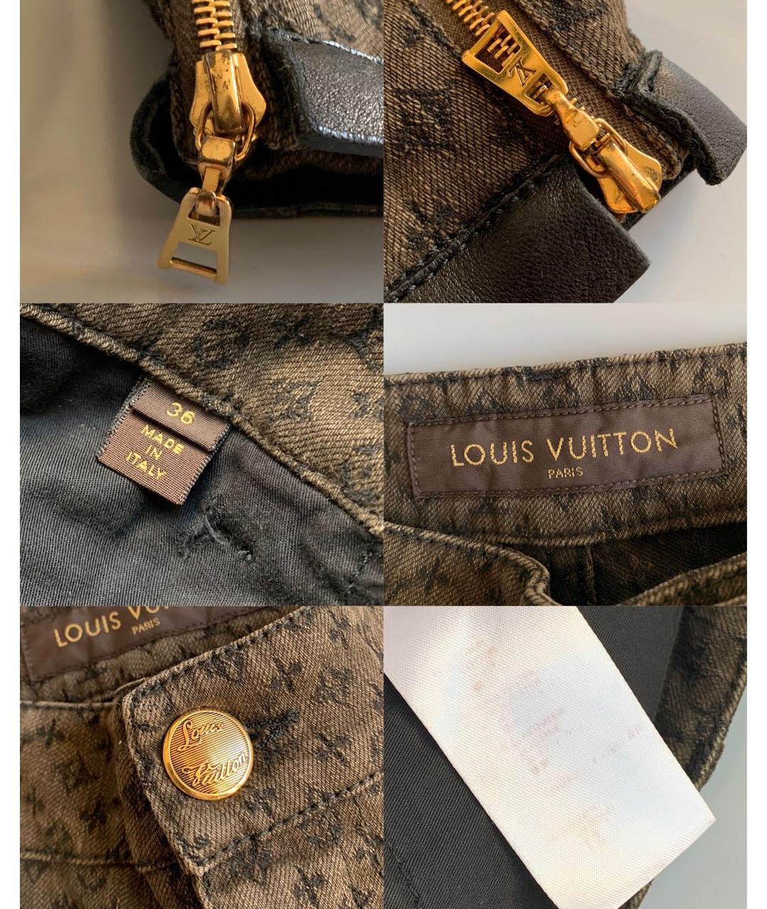 LOUIS VUITTON PRE-OWNED Хаки брюки узкие, фото 6