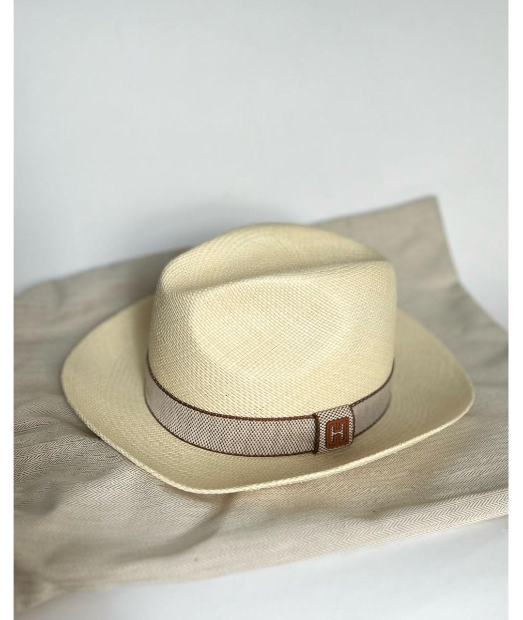 HERMES PRE-OWNED Бежевая соломенная шляпа, фото 3