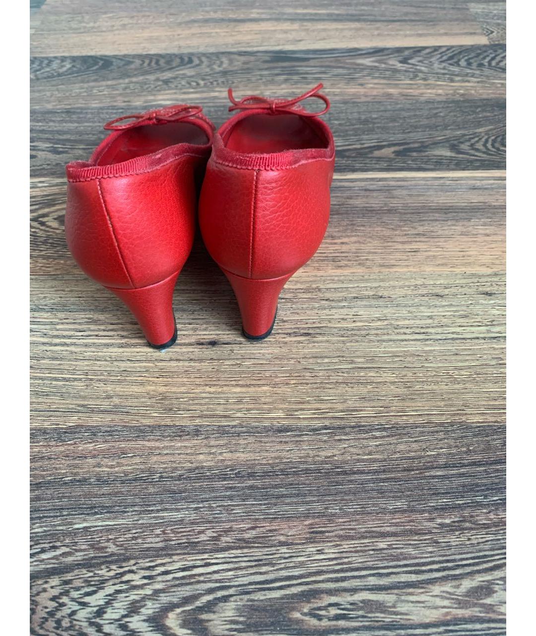 GUCCI Красные кожаные туфли, фото 3