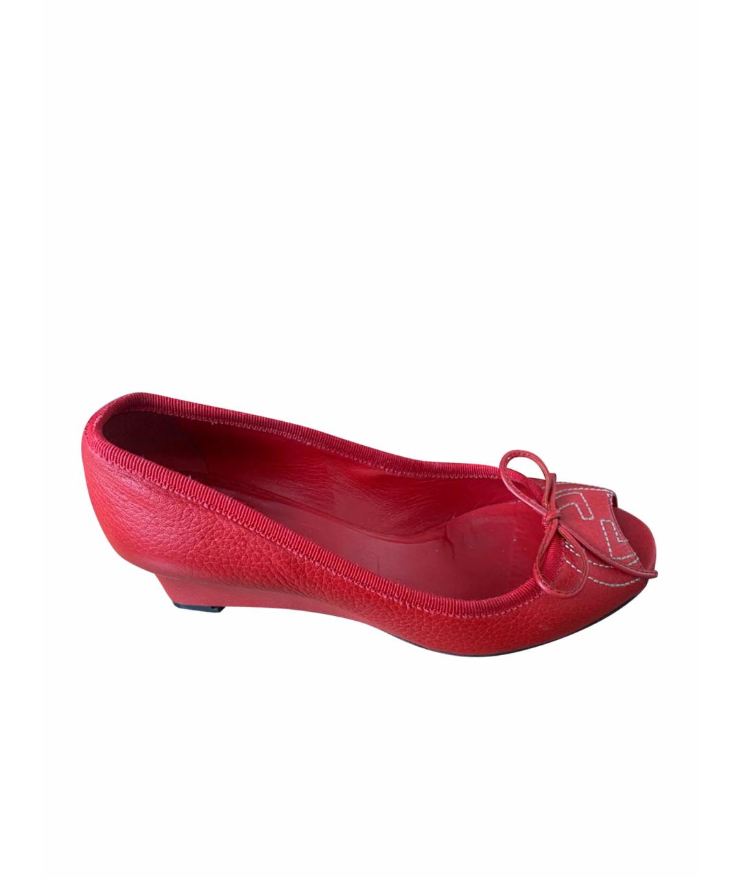 GUCCI Красные кожаные туфли, фото 1