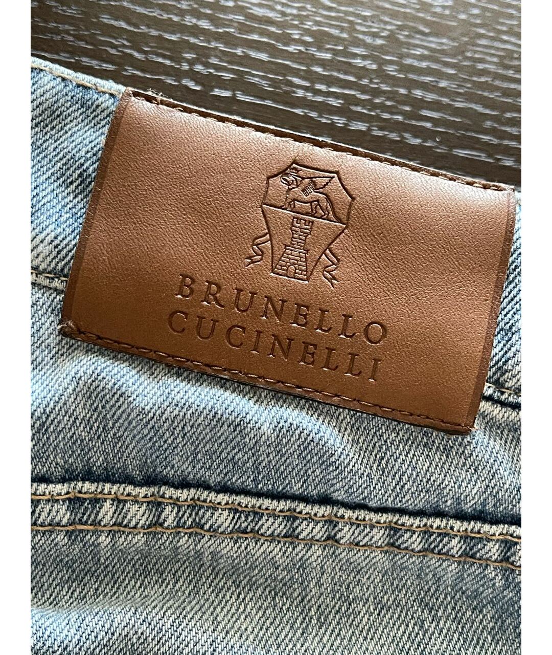 BRUNELLO CUCINELLI Голубые хлопковые прямые джинсы, фото 5