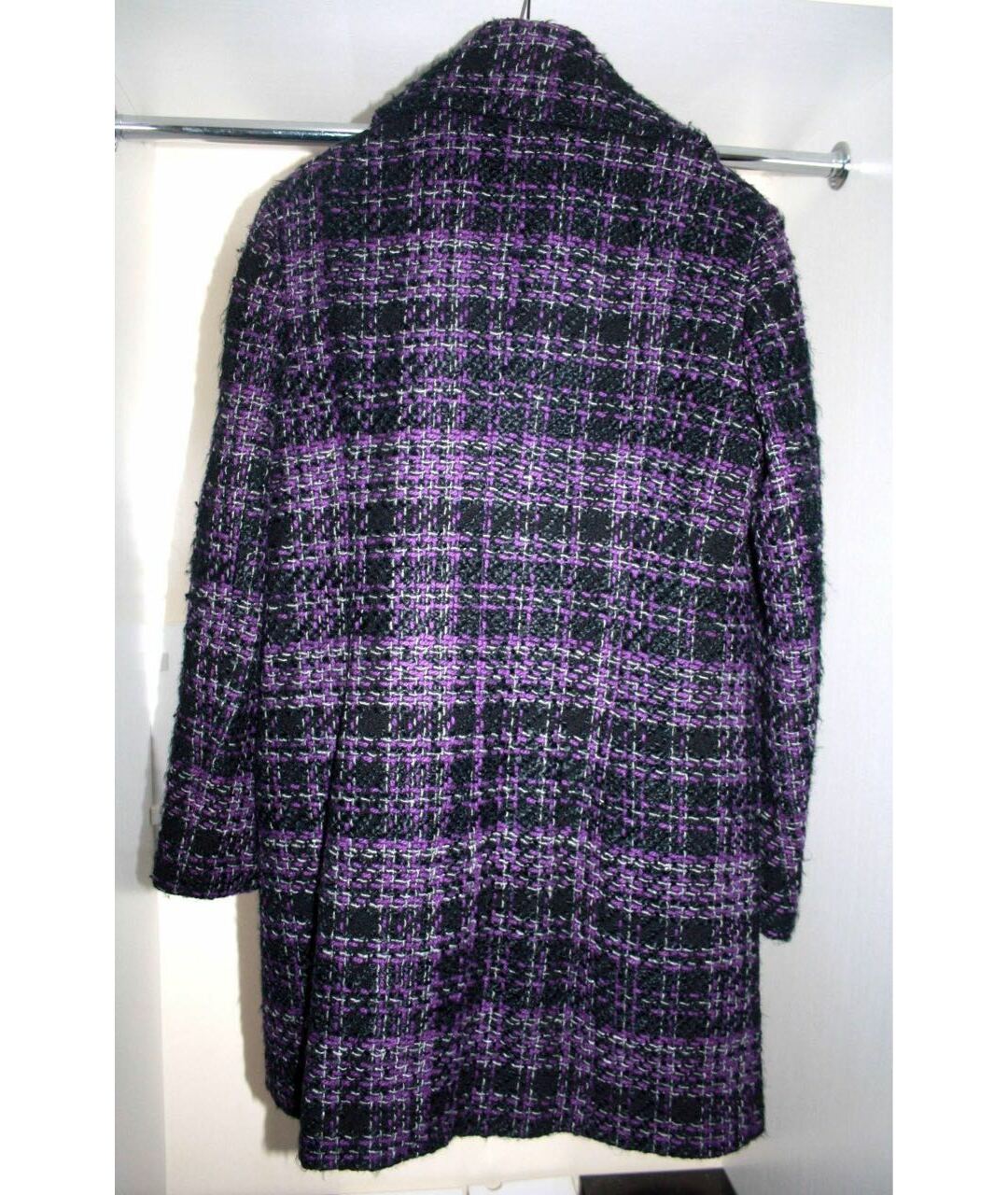 CALVIN KLEIN Фиолетовое шерстяное пальто, фото 2