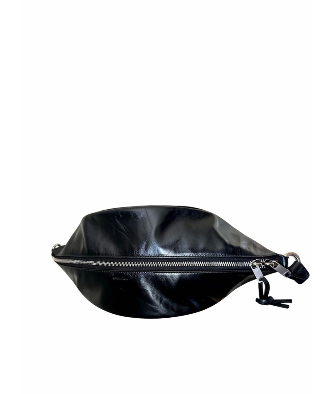 JIL SANDER Черная кожаная сумка на плечо, фото 1