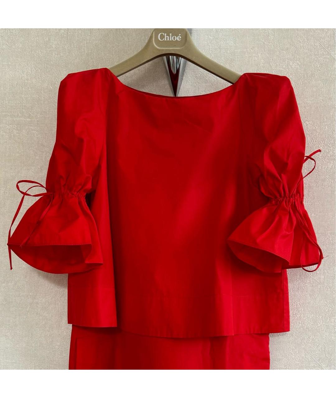 SEE BY CHLOE Красное хлопковое повседневное платье, фото 3