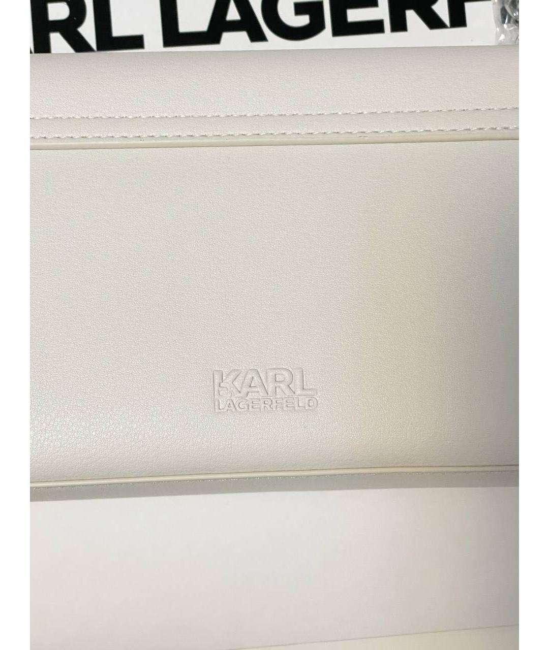 KARL LAGERFELD Белая сумка через плечо из искусственной кожи, фото 7
