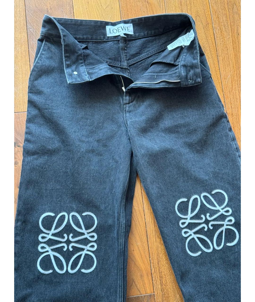 LOEWE Черные хлопковые прямые джинсы, фото 5