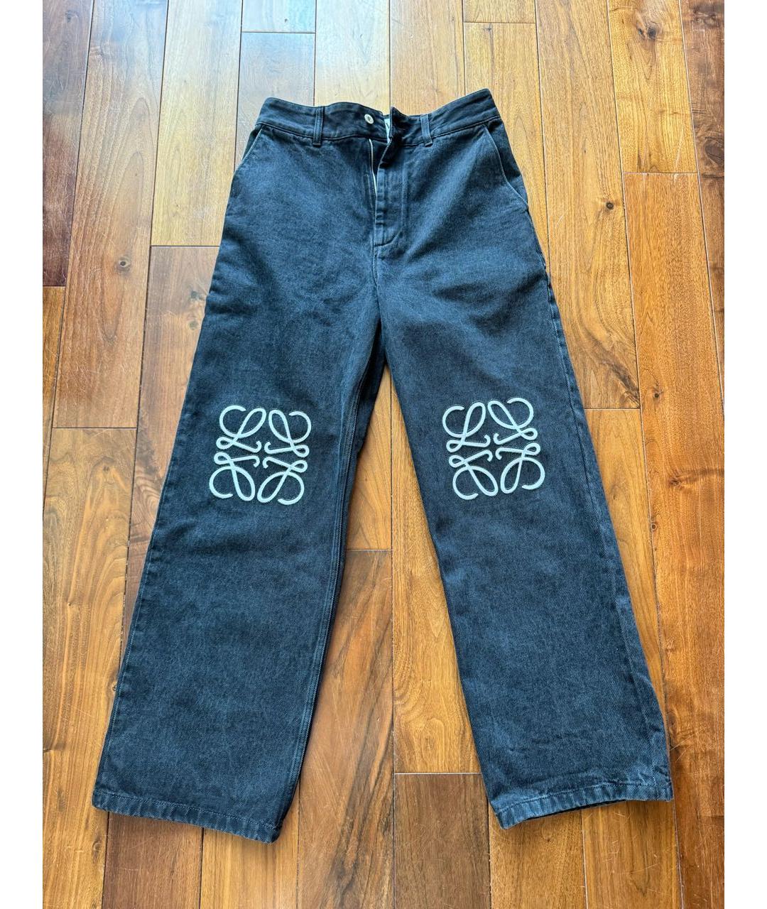 LOEWE Черные хлопковые прямые джинсы, фото 2