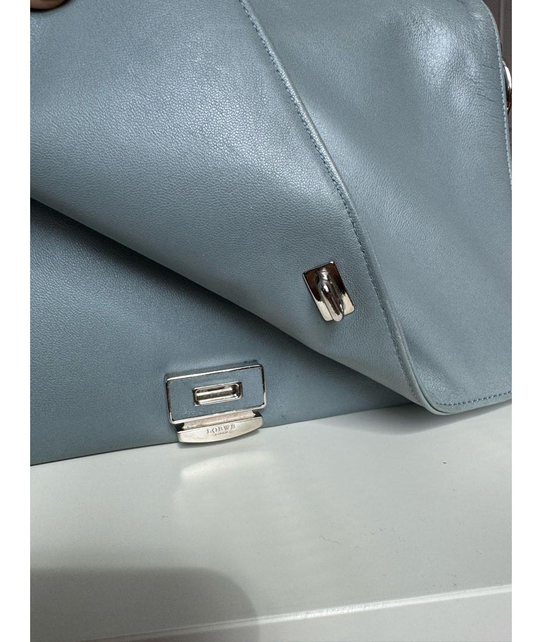 LOEWE Голубая кожаная сумка через плечо, фото 6