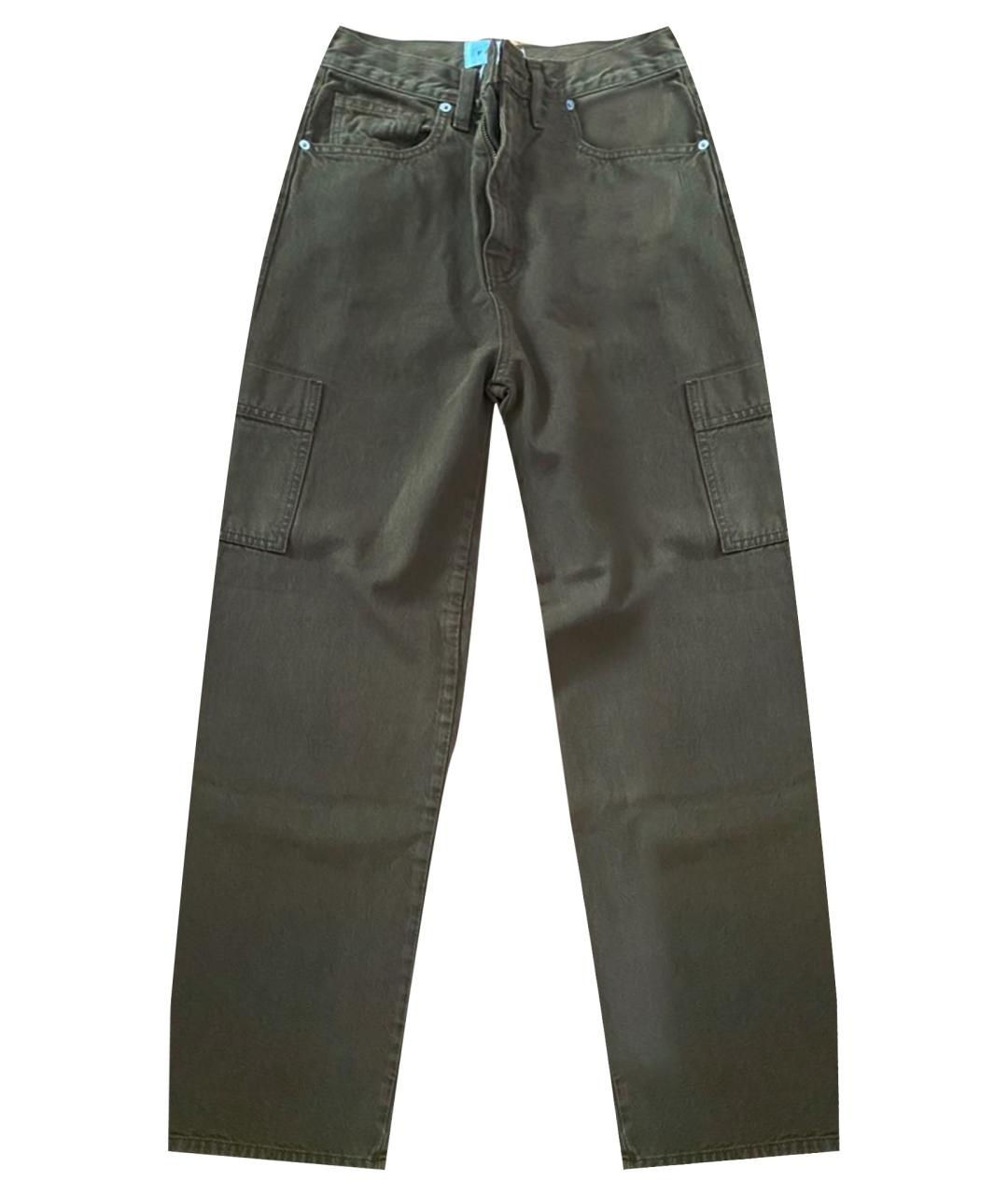 FRAME Хаки хлопко-эластановые джинсы клеш, фото 1