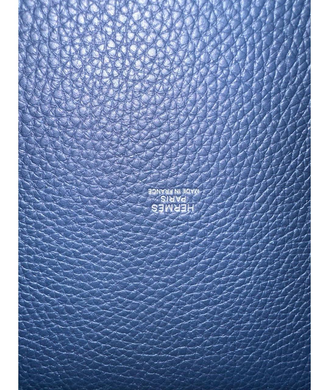 HERMES PRE-OWNED Темно-синяя кожаная сумка с короткими ручками, фото 5