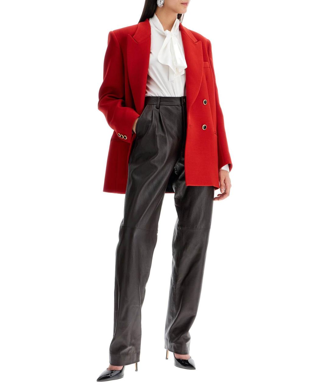 ALESSANDRA RICH Красный шерстяной жакет/пиджак, фото 3