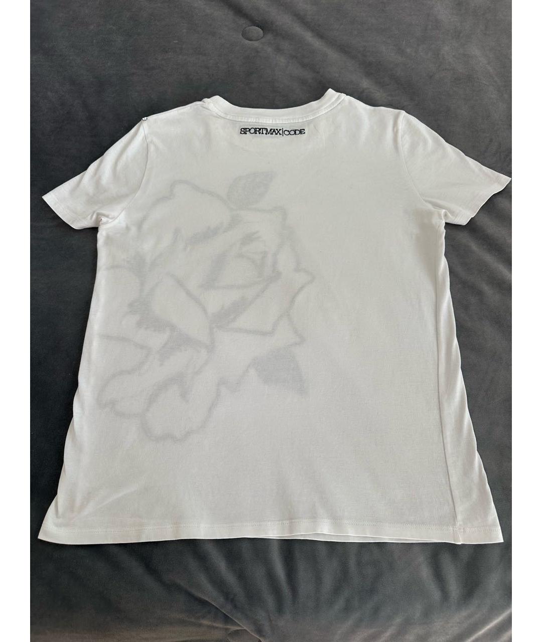 SPORTMAX Белая хлопковая футболка, фото 2