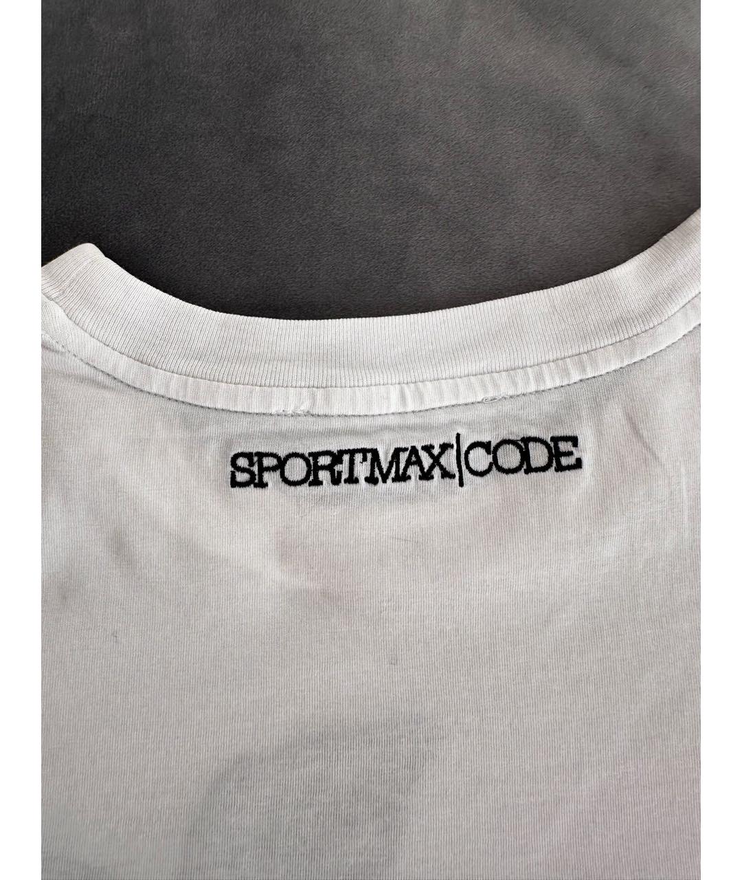 SPORTMAX Белая хлопковая футболка, фото 5
