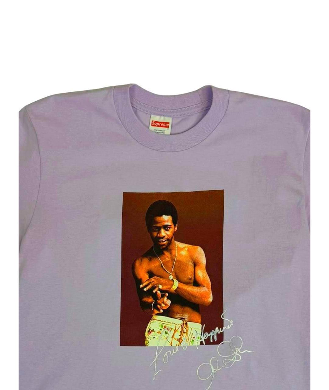 SUPREME Фиолетовая хлопковая футболка, фото 3