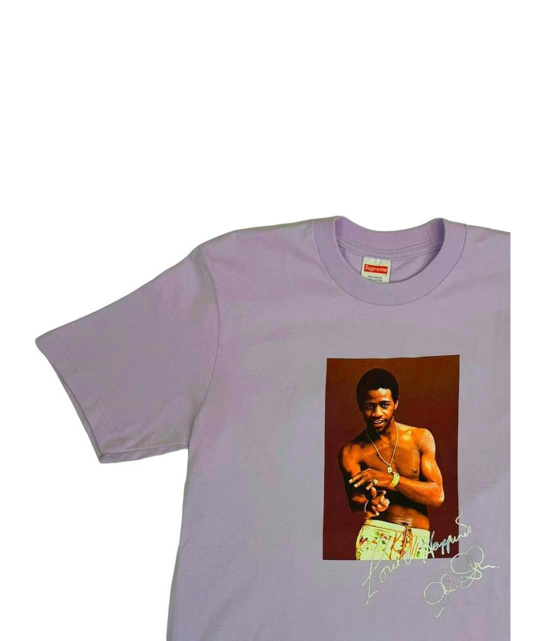 SUPREME Фиолетовая хлопковая футболка, фото 2