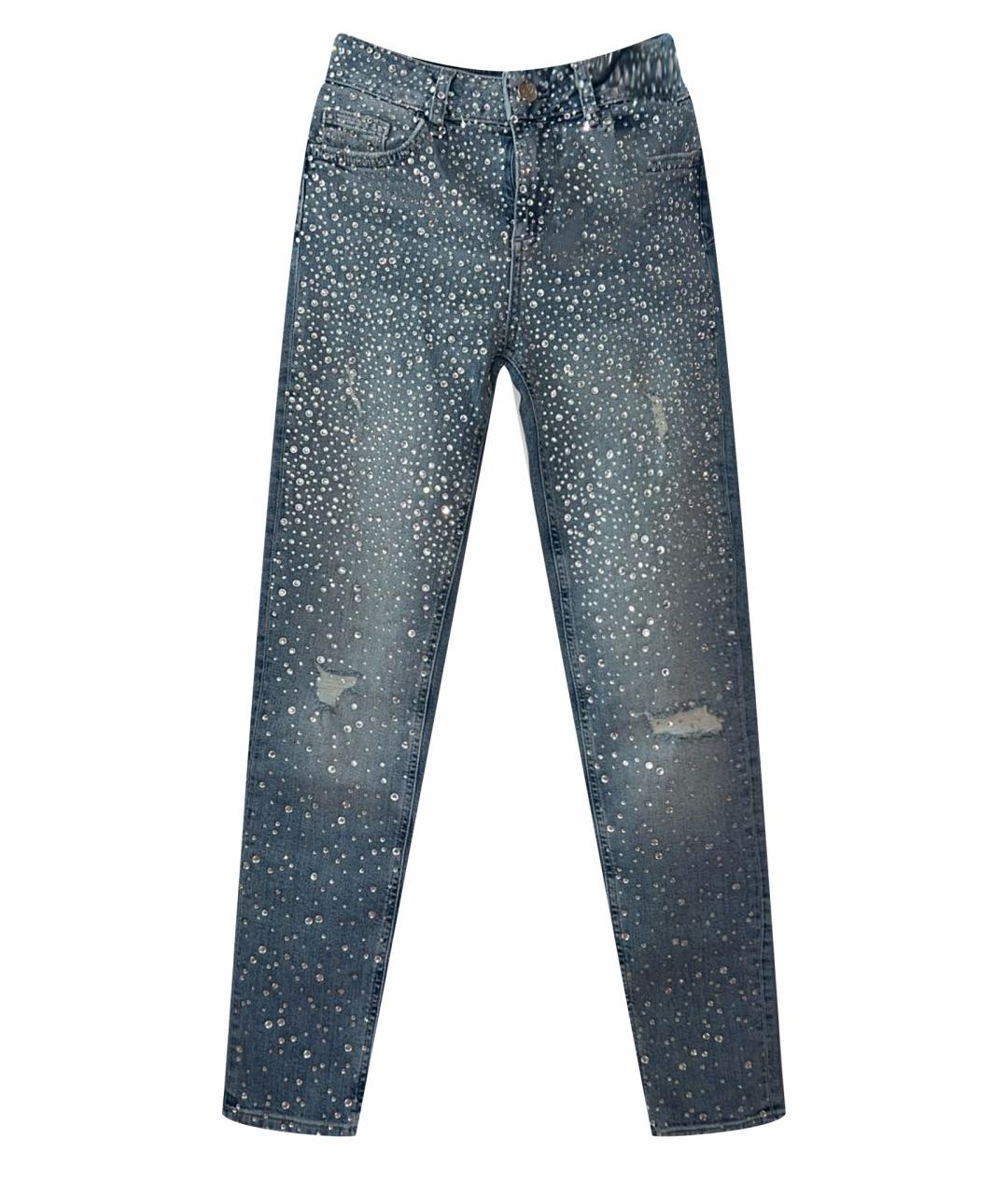LIU JO Голубые хлопко-полиэстеровые джинсы слим, фото 1