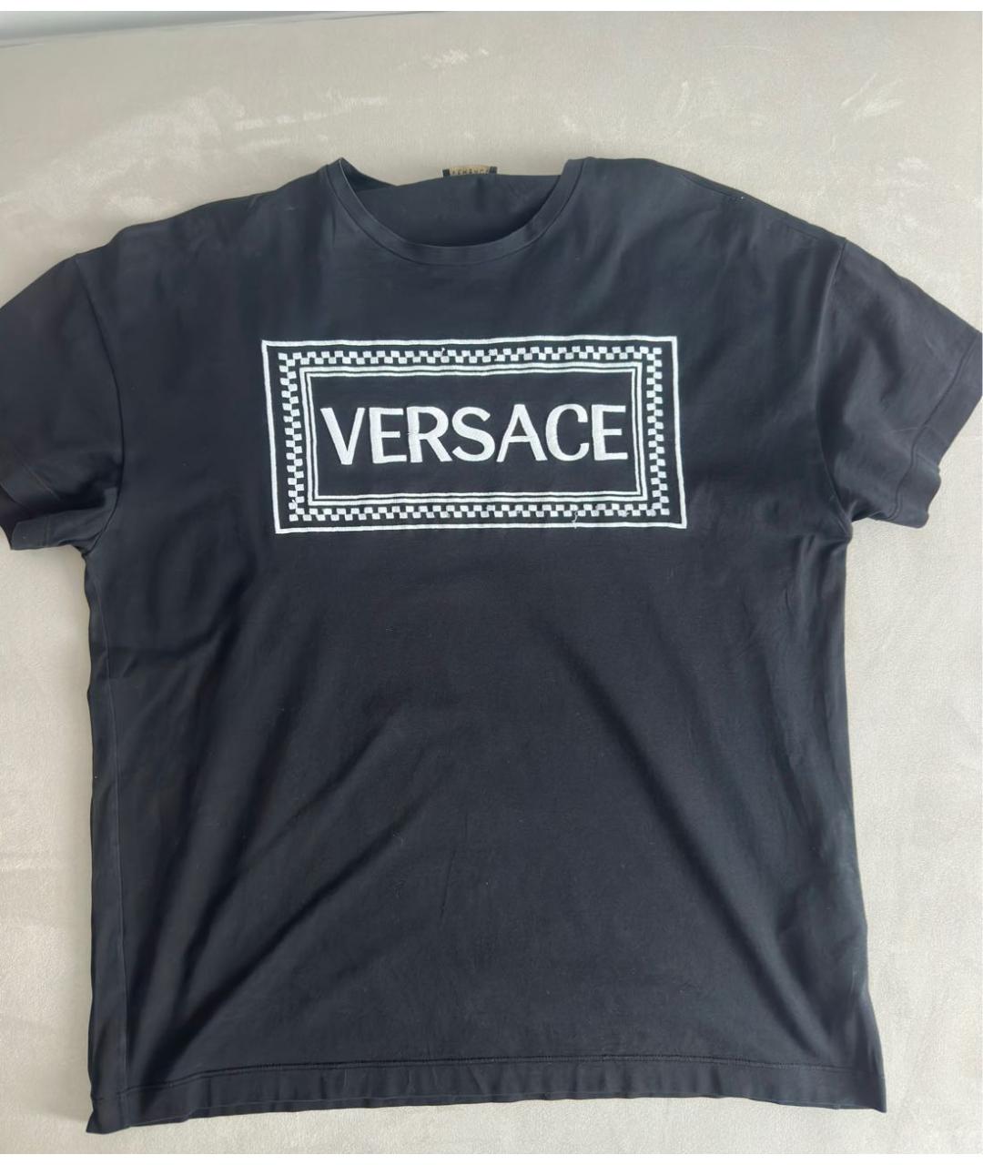 VERSACE Черная хлопковая футболка, фото 2