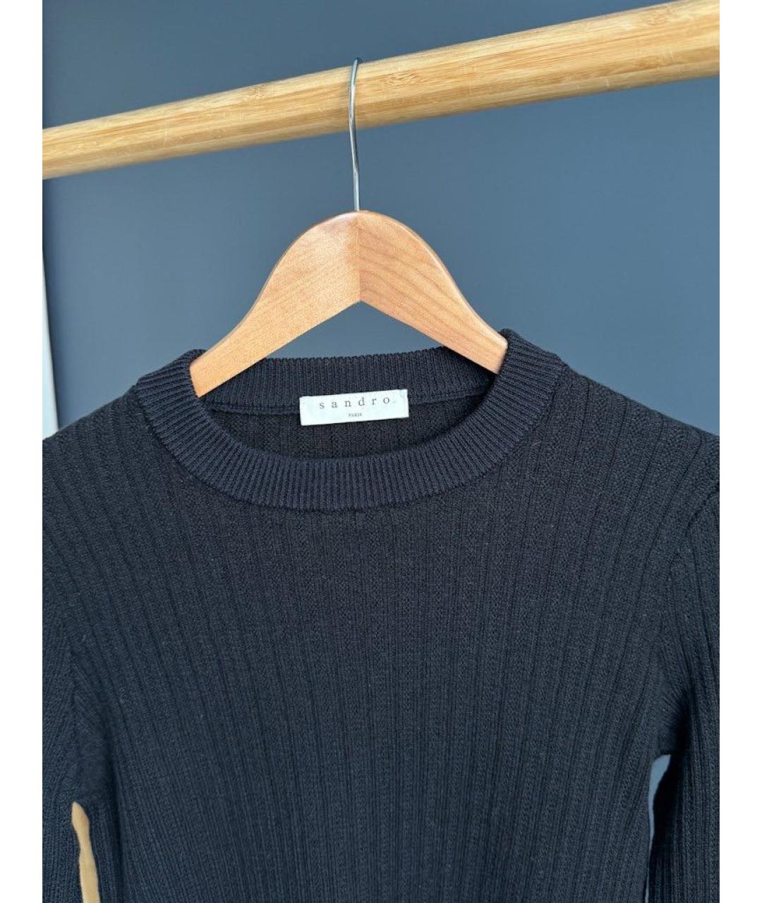 SANDRO Черный шерстяной джемпер / свитер, фото 4
