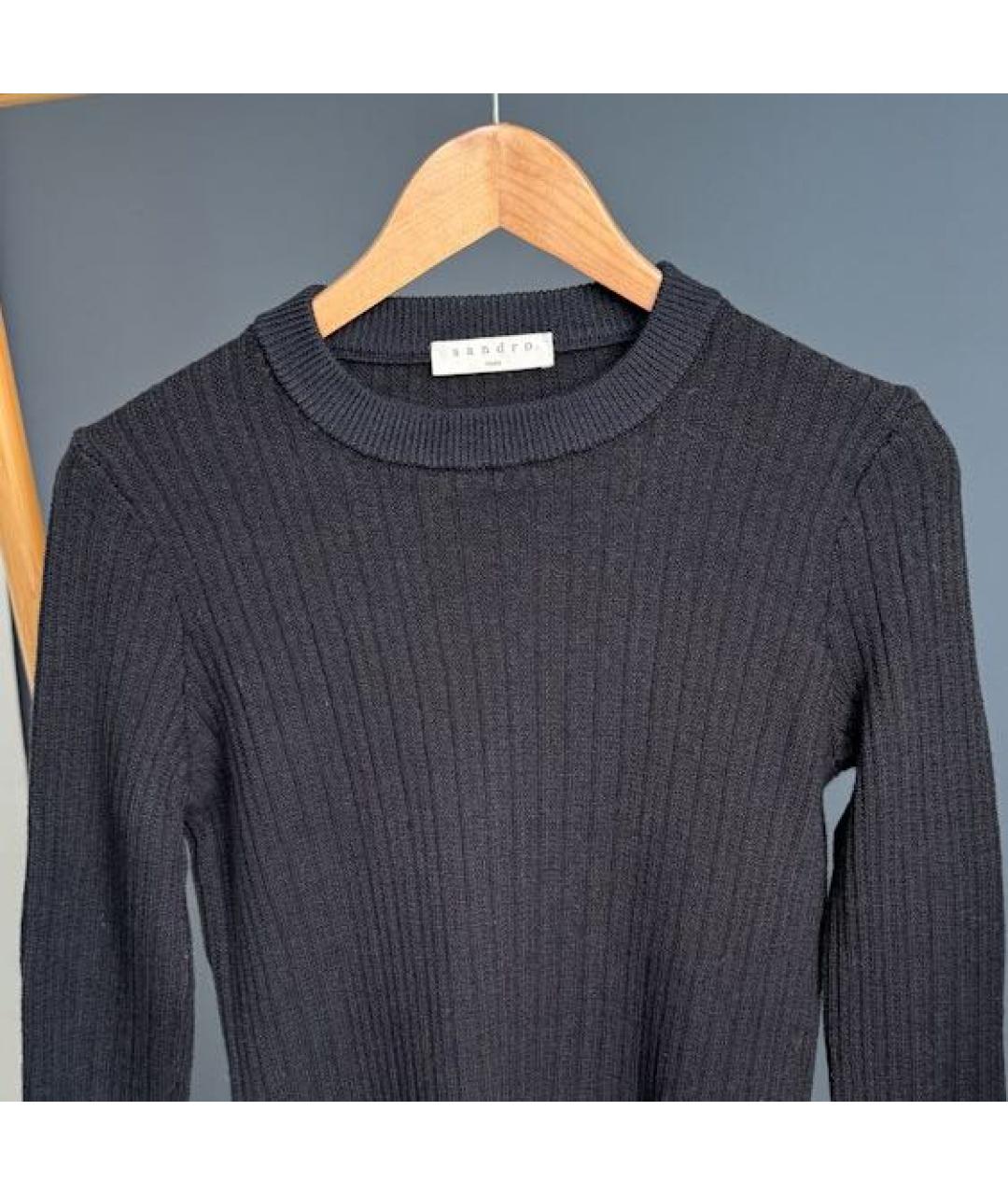 SANDRO Черный шерстяной джемпер / свитер, фото 3