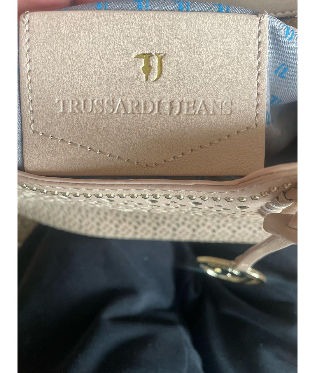 TRUSSARDI Бежевая сумка тоут из искусственной кожи, фото 5