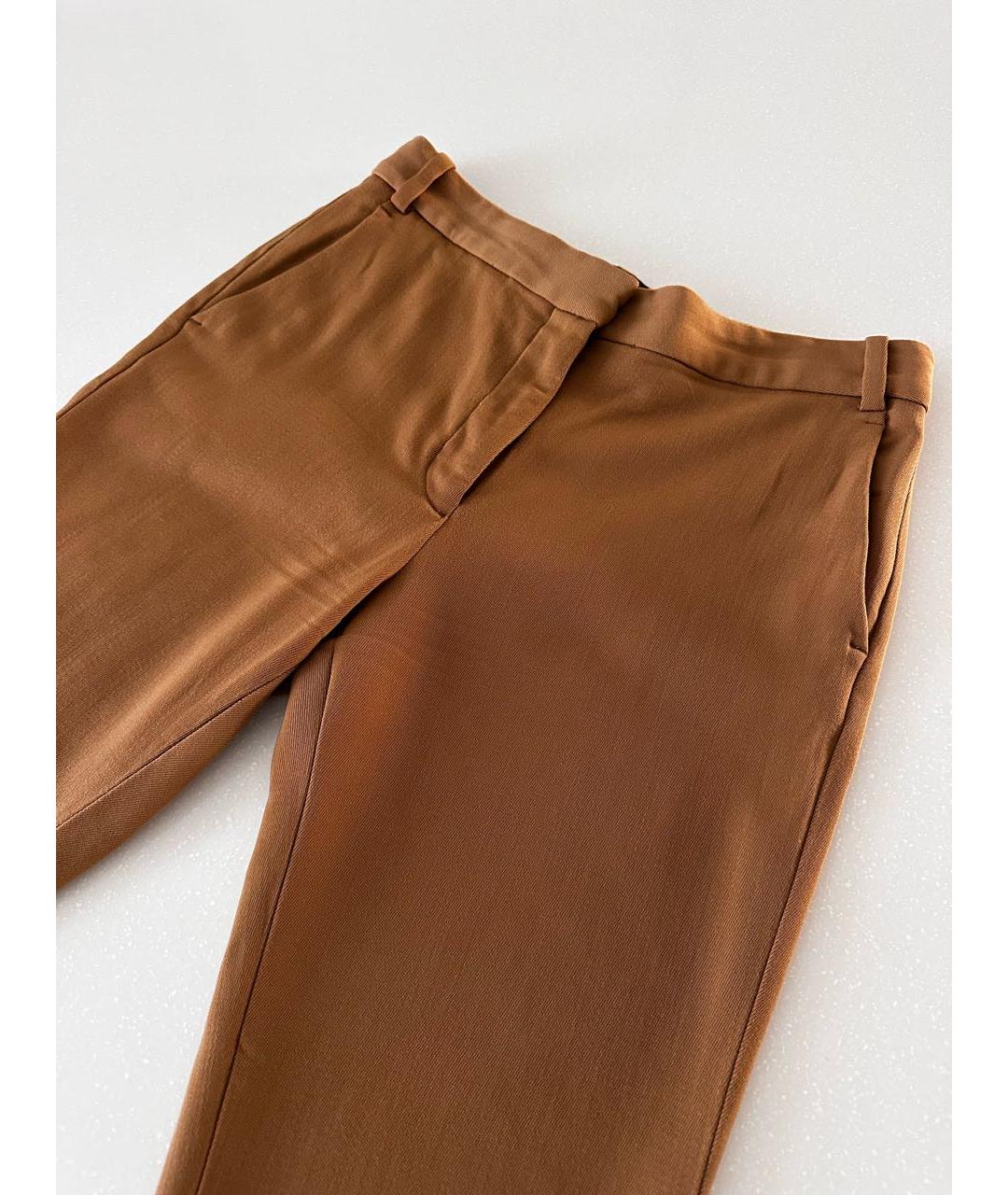 STELLA MCCARTNEY Горчичные шерстяные прямые брюки, фото 4