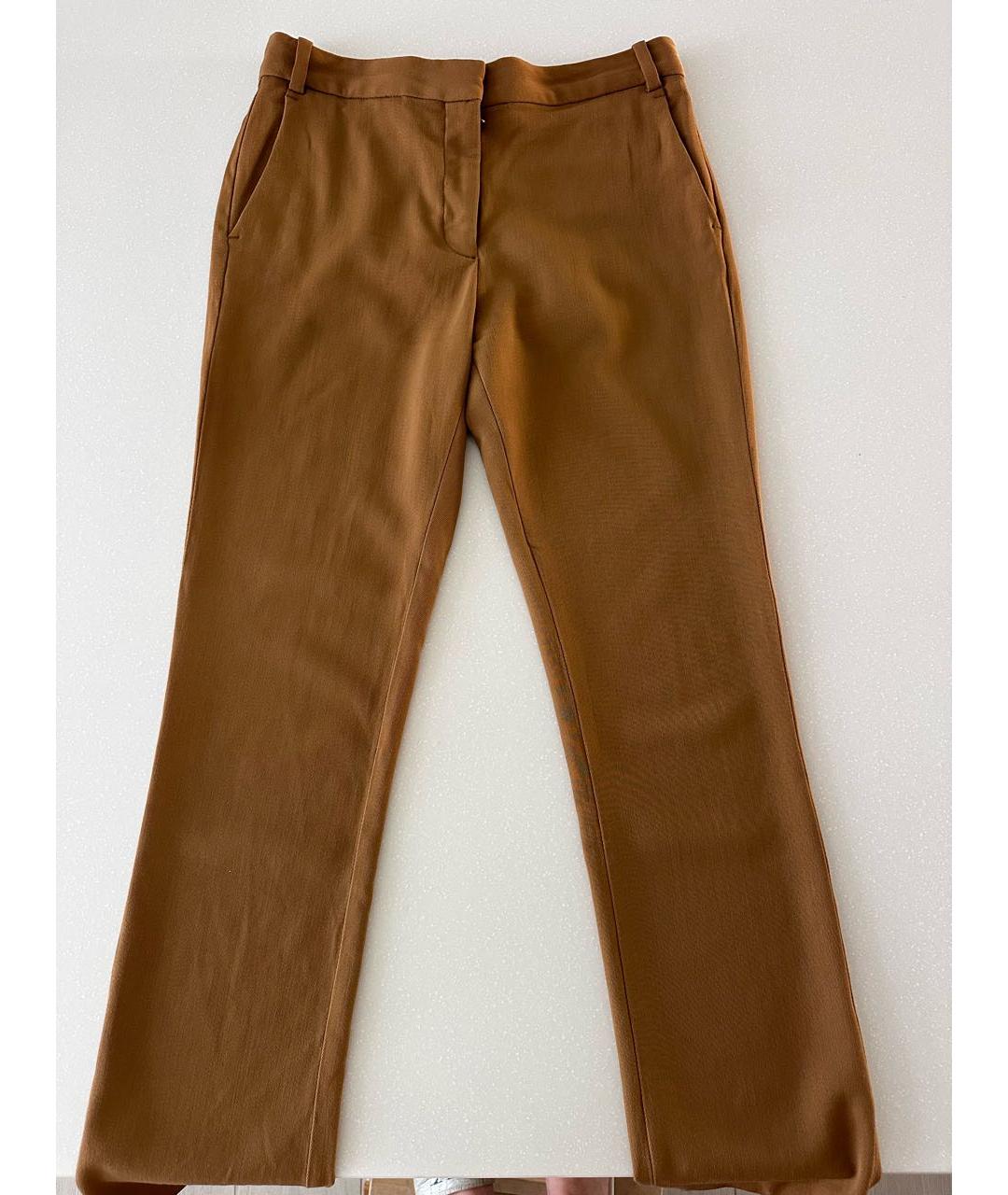 STELLA MCCARTNEY Горчичные шерстяные прямые брюки, фото 5
