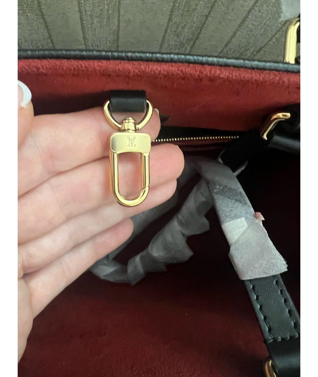 LOUIS VUITTON Черная кожаная сумка тоут, фото 6