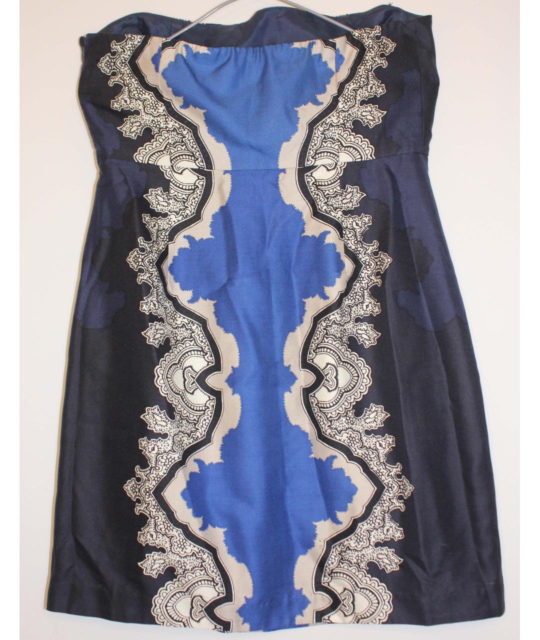 TIBI Синее шелковое коктейльное платье, фото 2