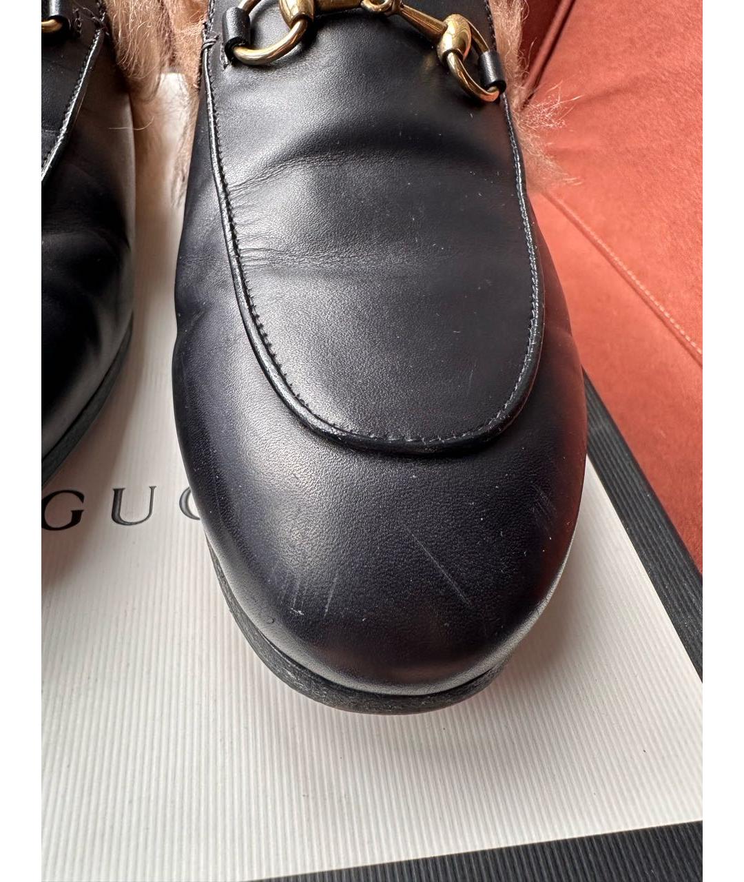 GUCCI Черные кожаные мюли, фото 8