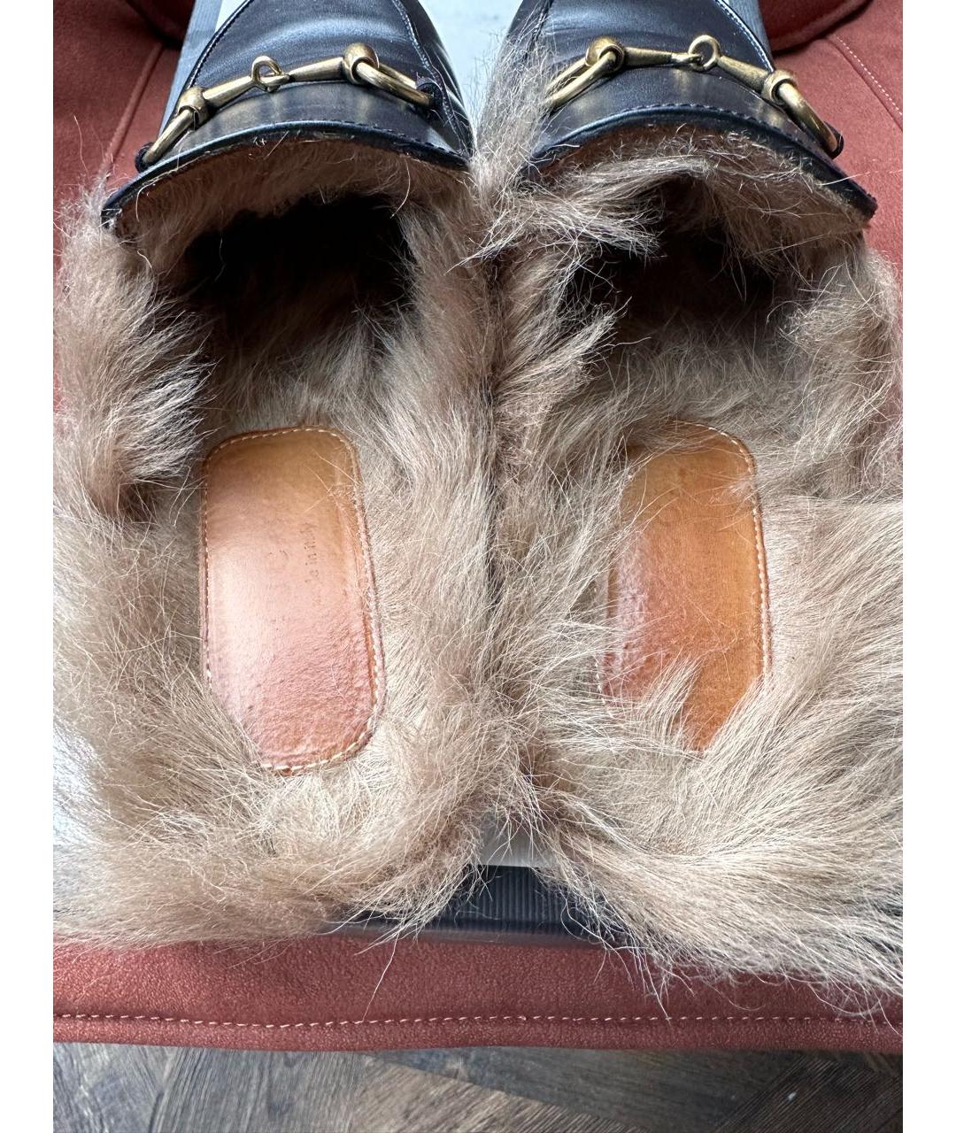 GUCCI Черные кожаные мюли, фото 5