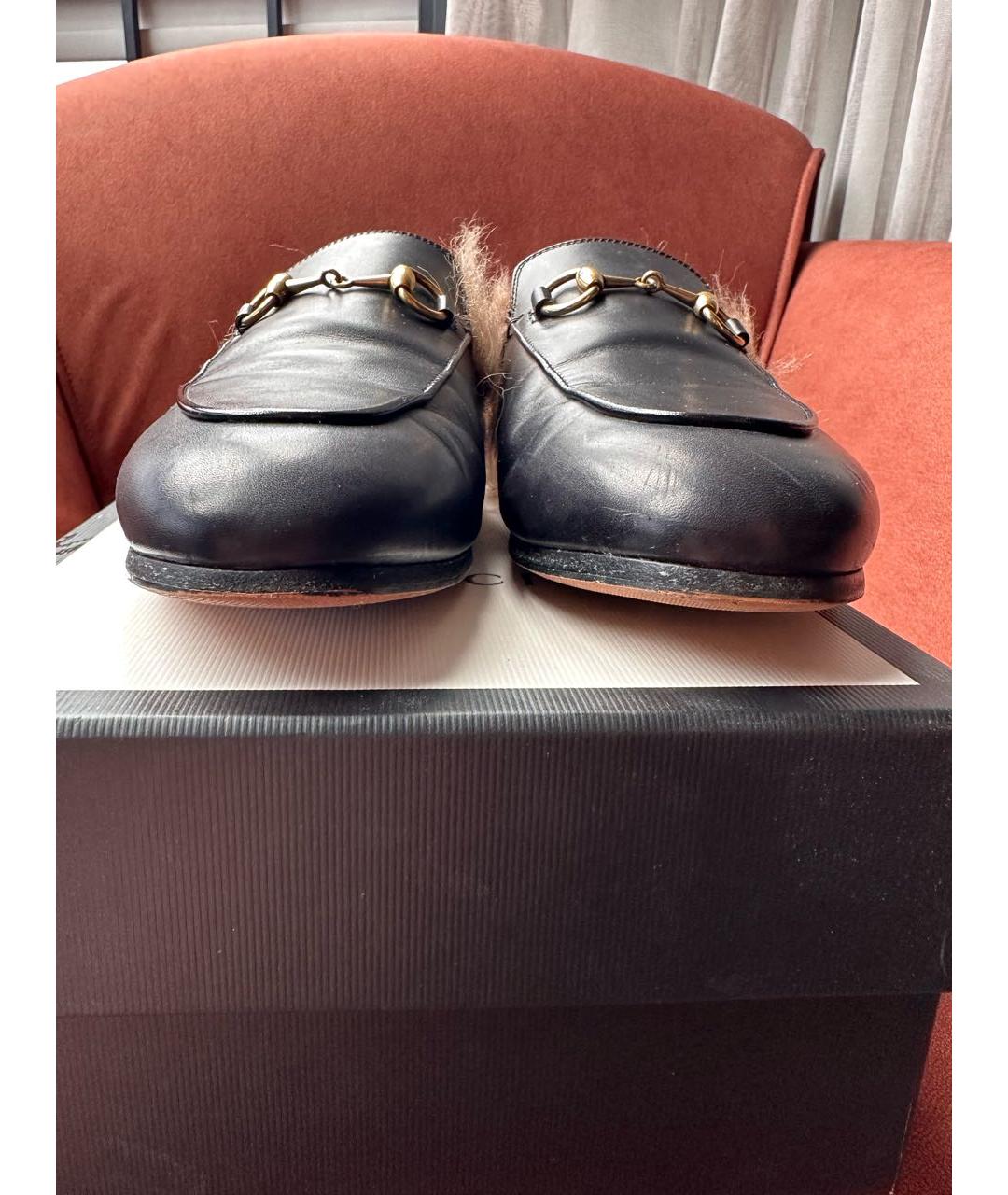 GUCCI Черные кожаные мюли, фото 4