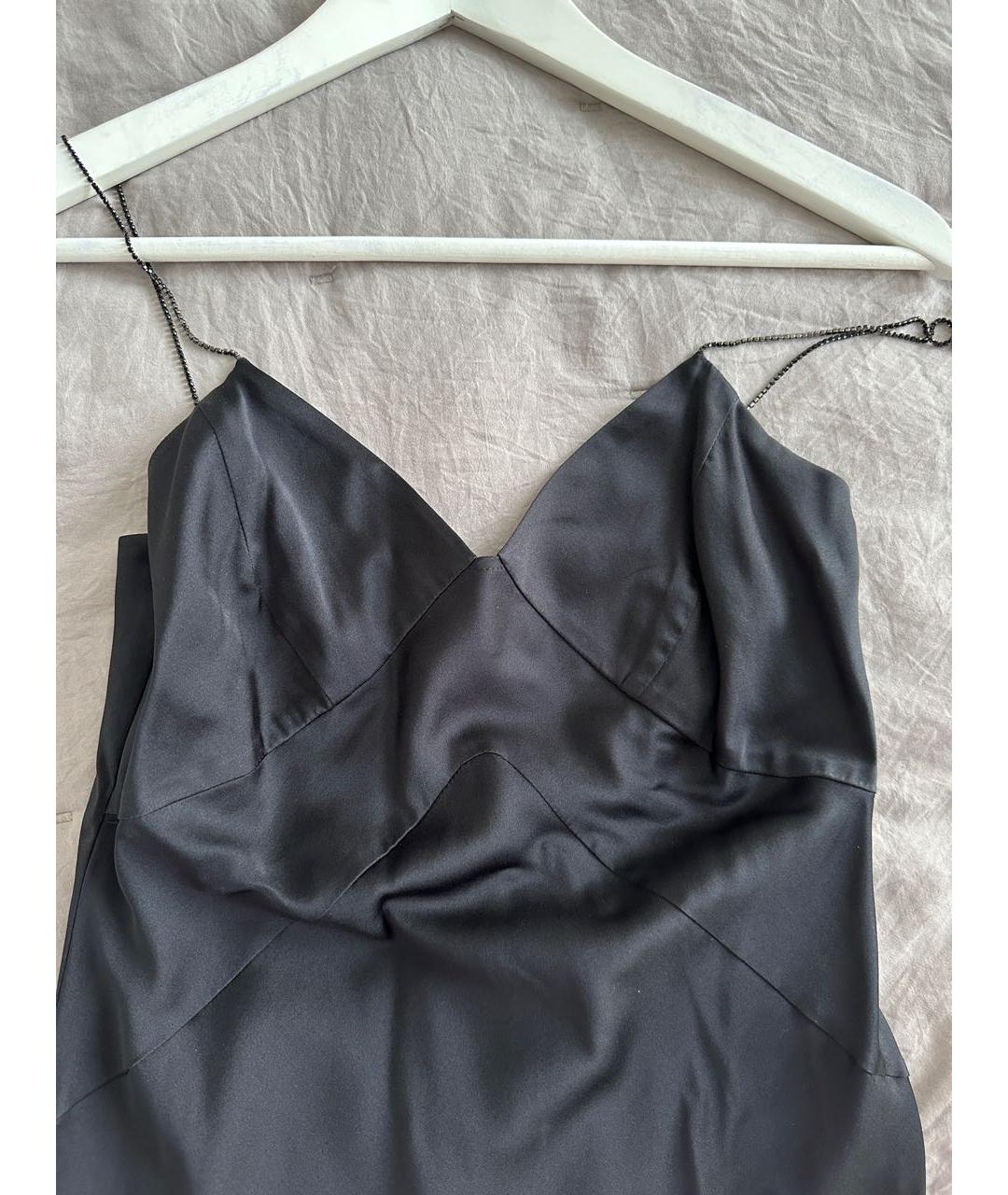 12 STOREEZ Черное шелковое коктейльное платье, фото 3
