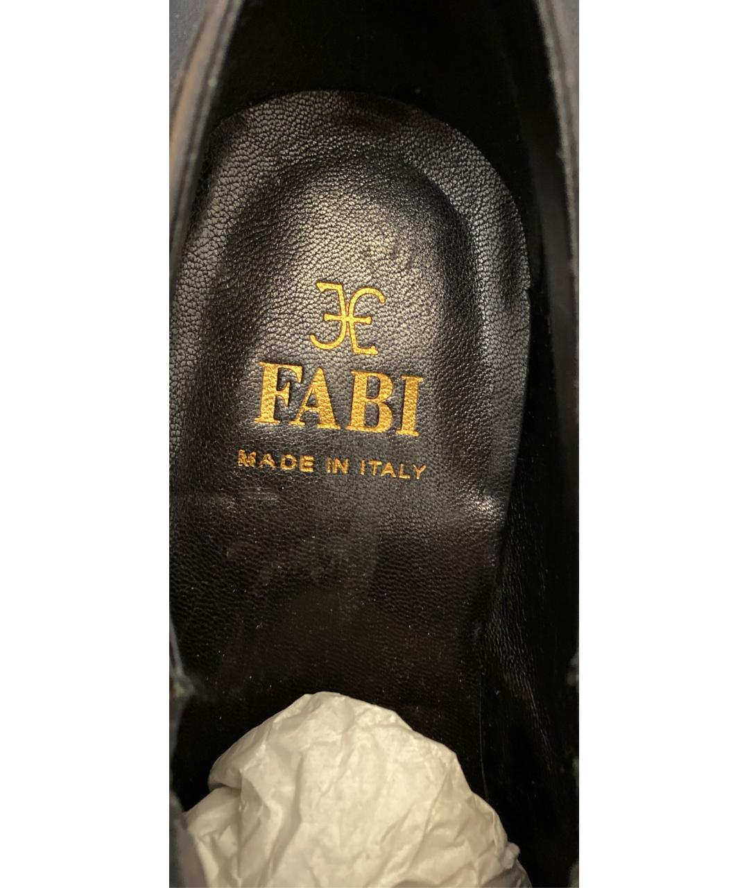 FABI Черные кожаные низкие ботинки, фото 4