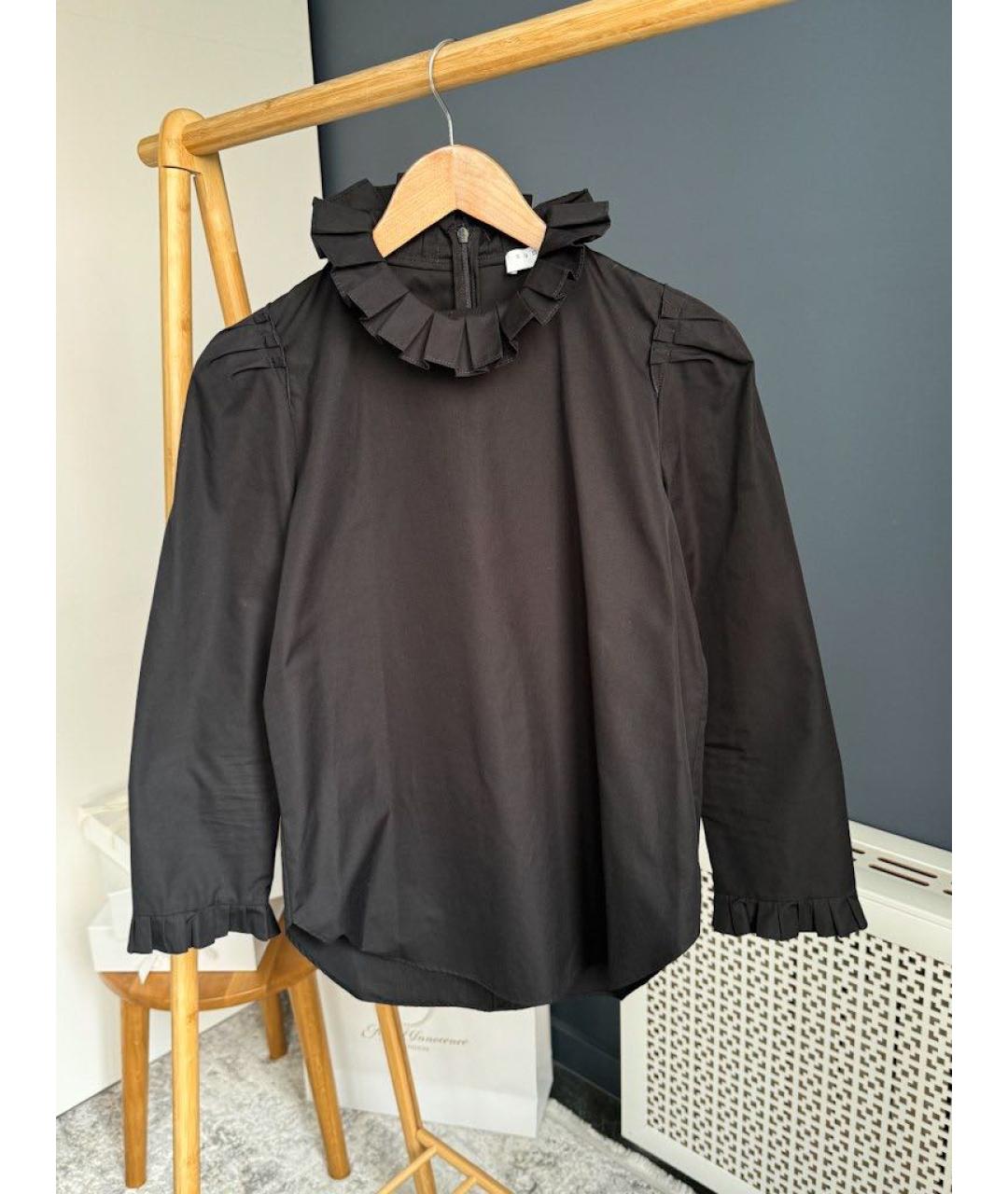 SANDRO Черная хлопковая блузы, фото 5