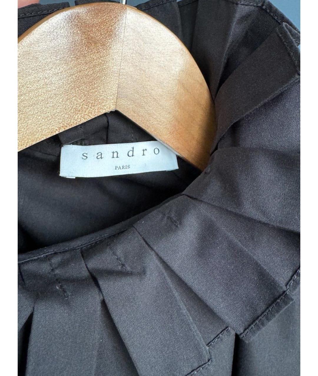 SANDRO Черная хлопковая блузы, фото 4