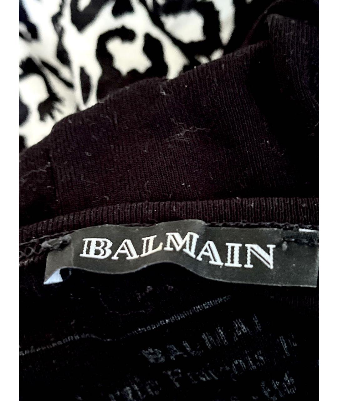 BALMAIN Черная хлопковая майка, фото 3