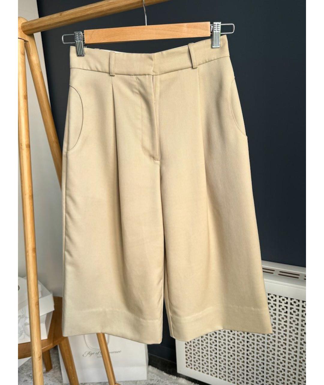 LOW CLASSIC Бежевые шерстяные шорты, фото 5