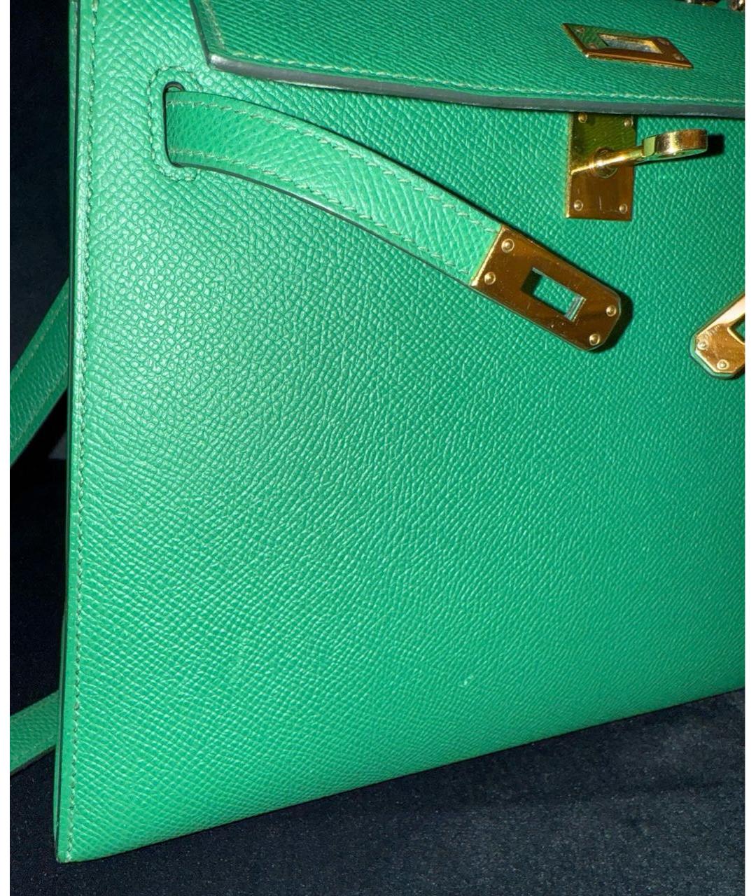 HERMES Зеленая кожаная сумка на плечо, фото 4