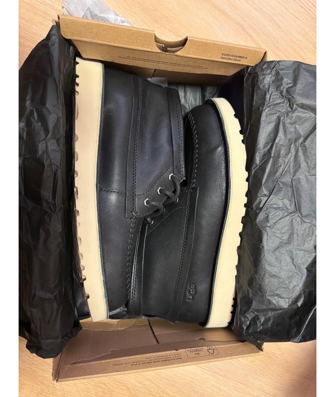 UGG AUSTRALIA Черные кожаные высокие ботинки, фото 9