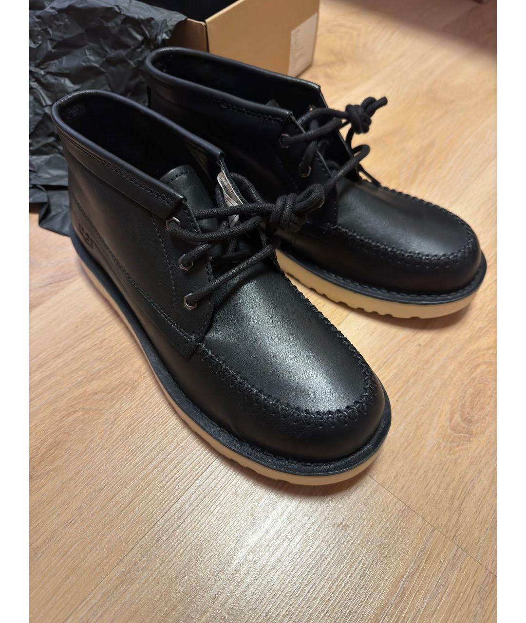 UGG AUSTRALIA Черные кожаные высокие ботинки, фото 2