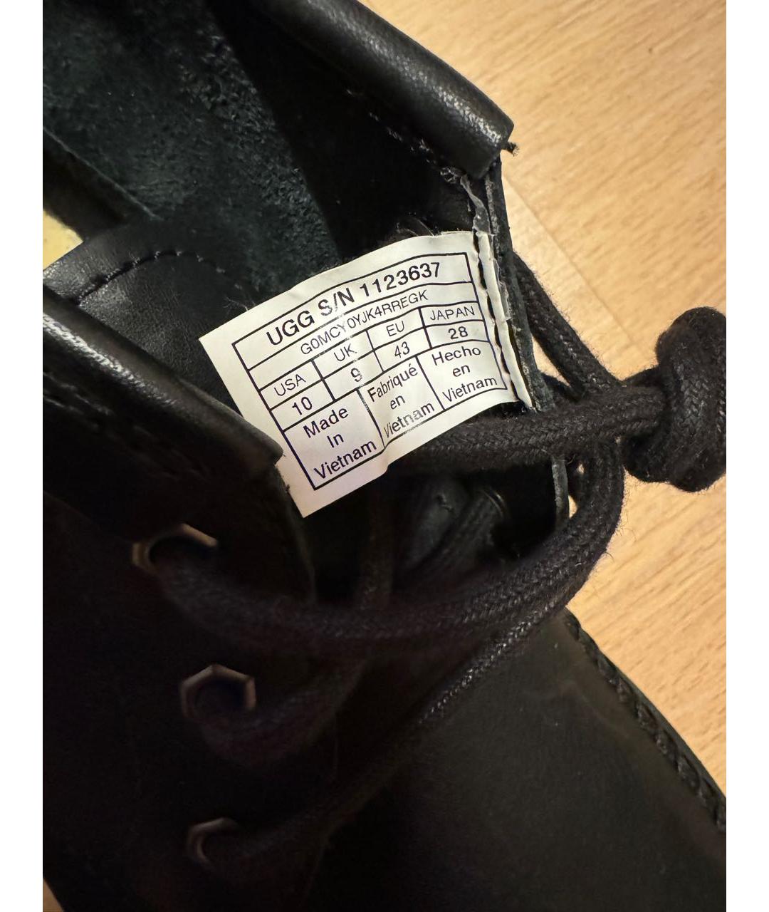 UGG AUSTRALIA Черные кожаные высокие ботинки, фото 5