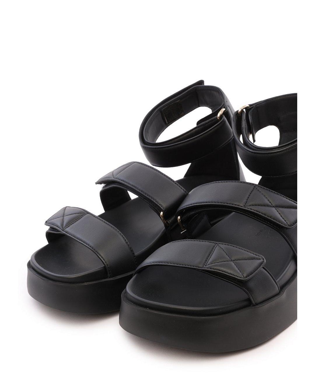 SANTONI Черные кожаные сандалии, фото 6