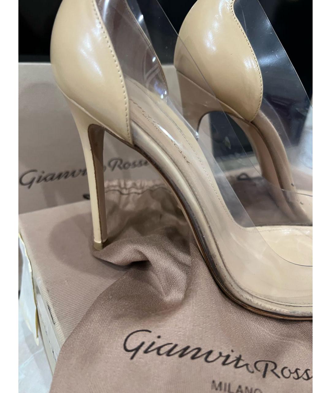 GIANVITO ROSSI Бежевые кожаные туфли, фото 8