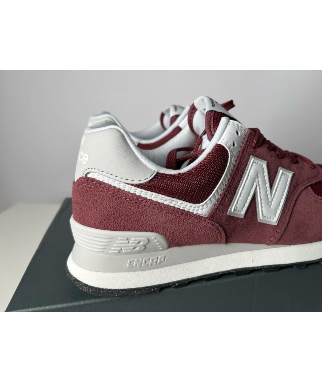 NEW BALANCE Бордовые замшевые низкие кроссовки / кеды, фото 5